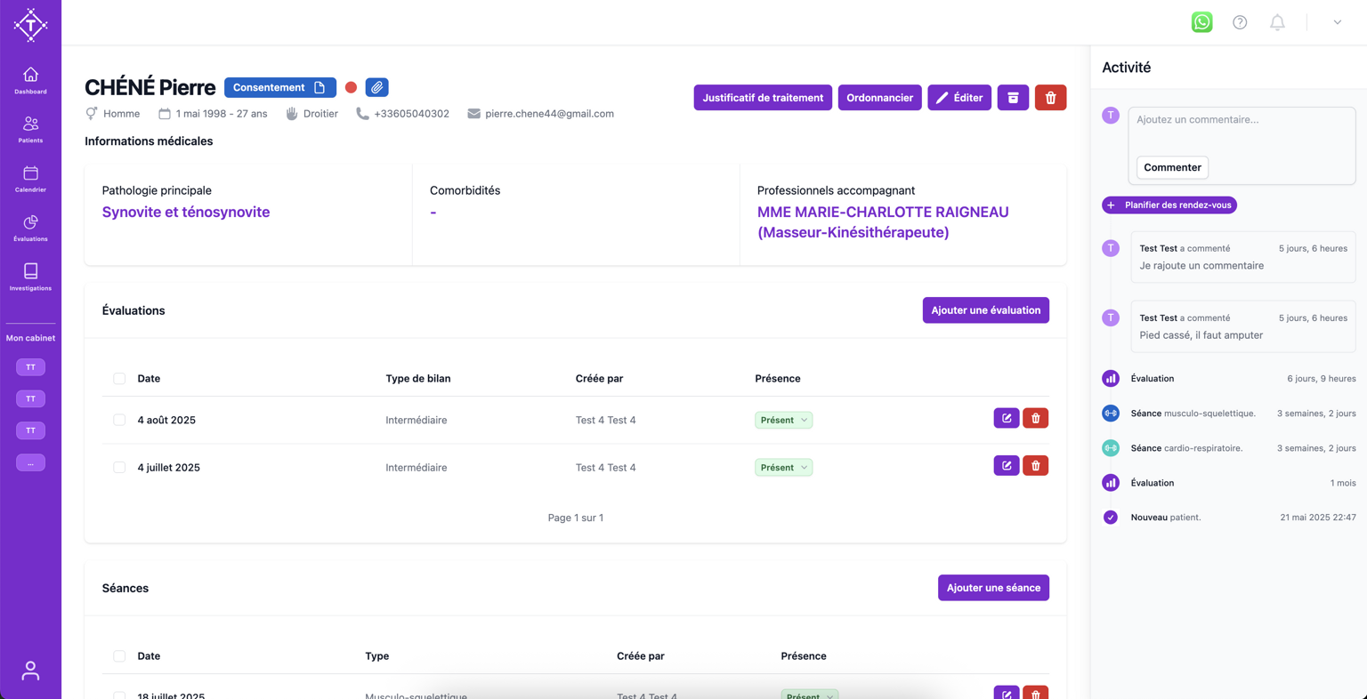 Interface patient Toha